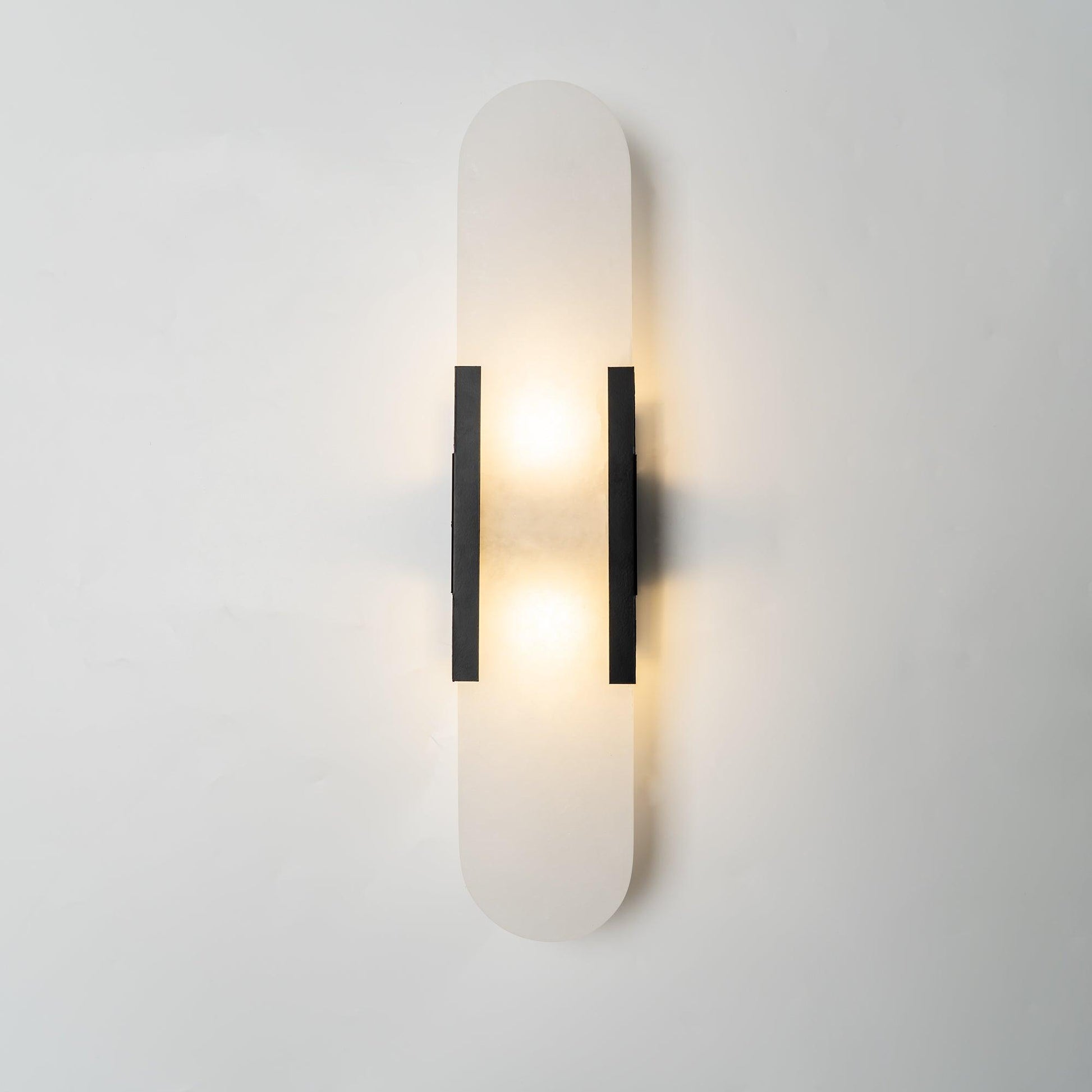 Elongated Wall Sconce | Handcrafted Alabaster with Brass Accents 11