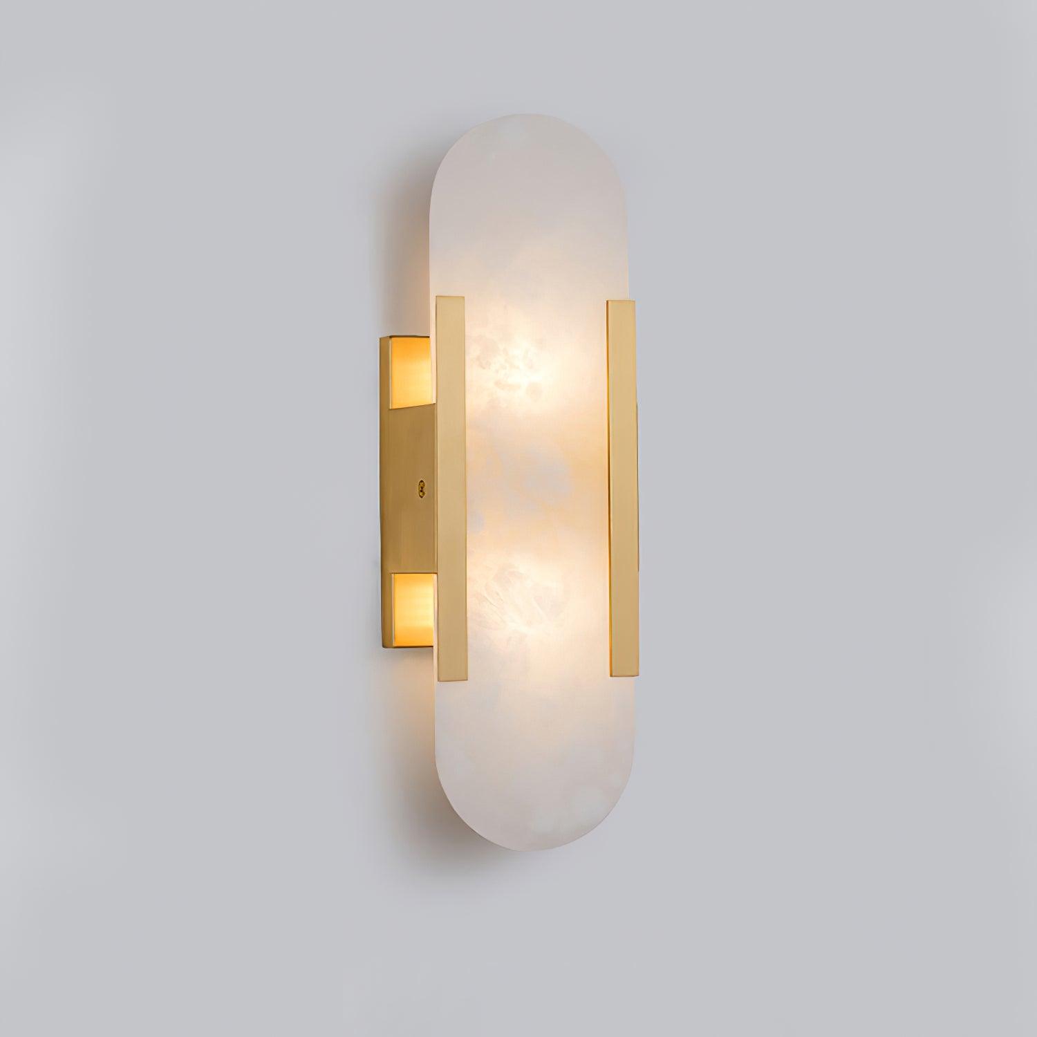 Elongated Wall Sconce | Handcrafted Alabaster with Brass Accents 12