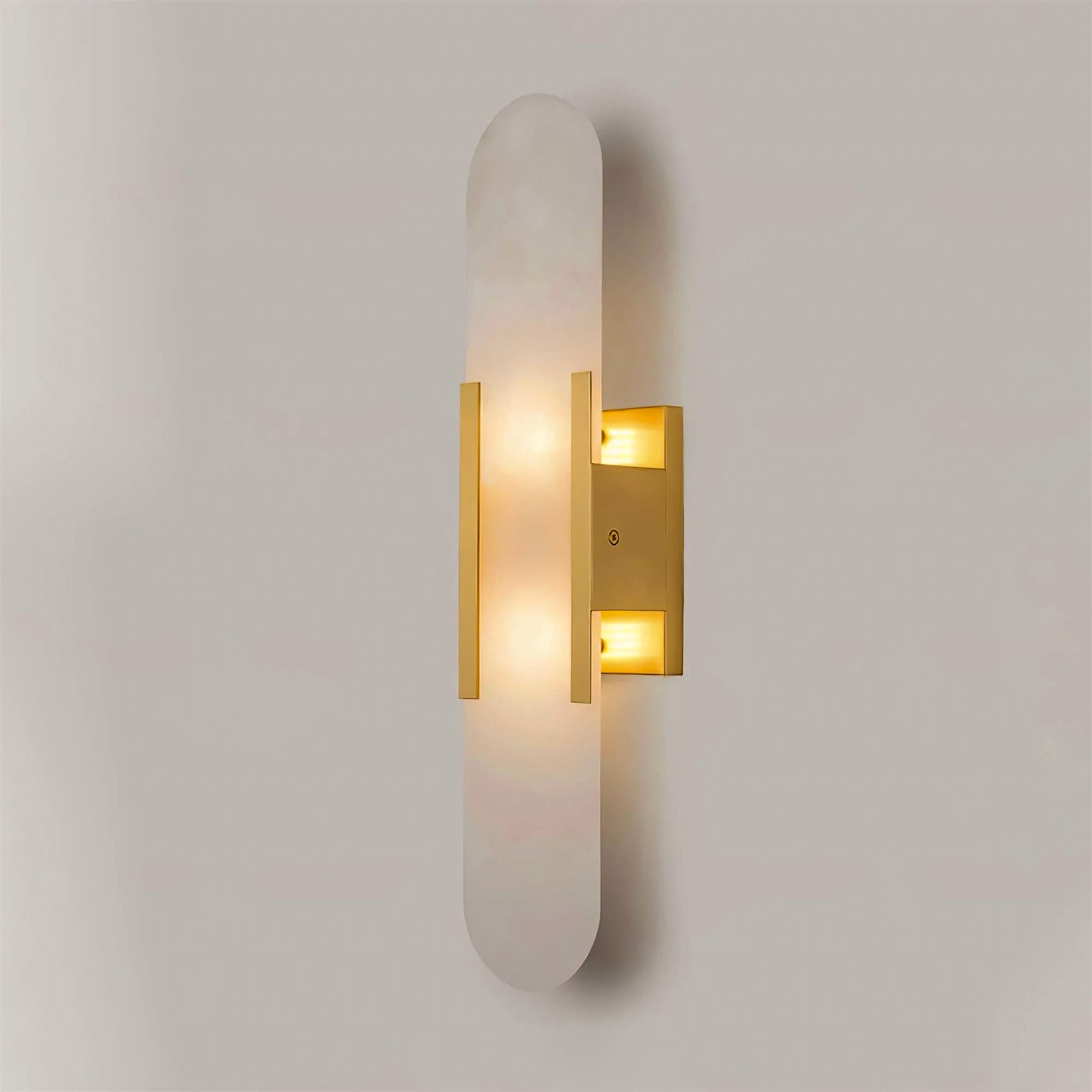 Elongated Wall Sconce | Handcrafted Alabaster with Brass Accents 13