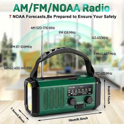 Emergency Radio | Solar & Hand Crank Powered with NOAA Alerts 2