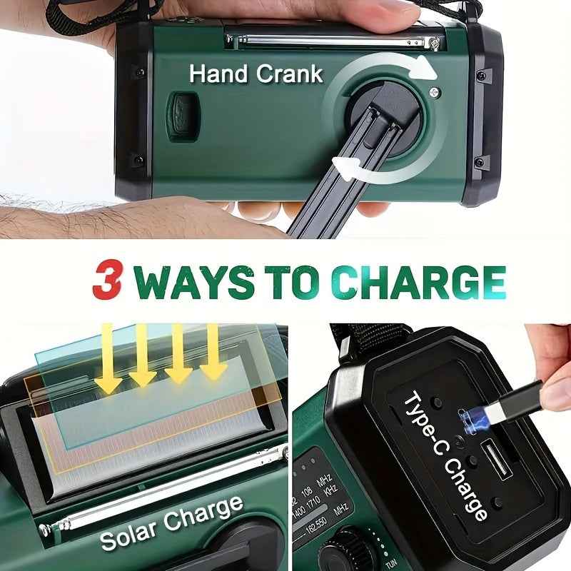 Emergency Radio | Solar & Hand Crank Powered with NOAA Alerts 3