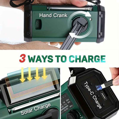 Emergency Radio | Solar & Hand Crank Powered with NOAA Alerts 3