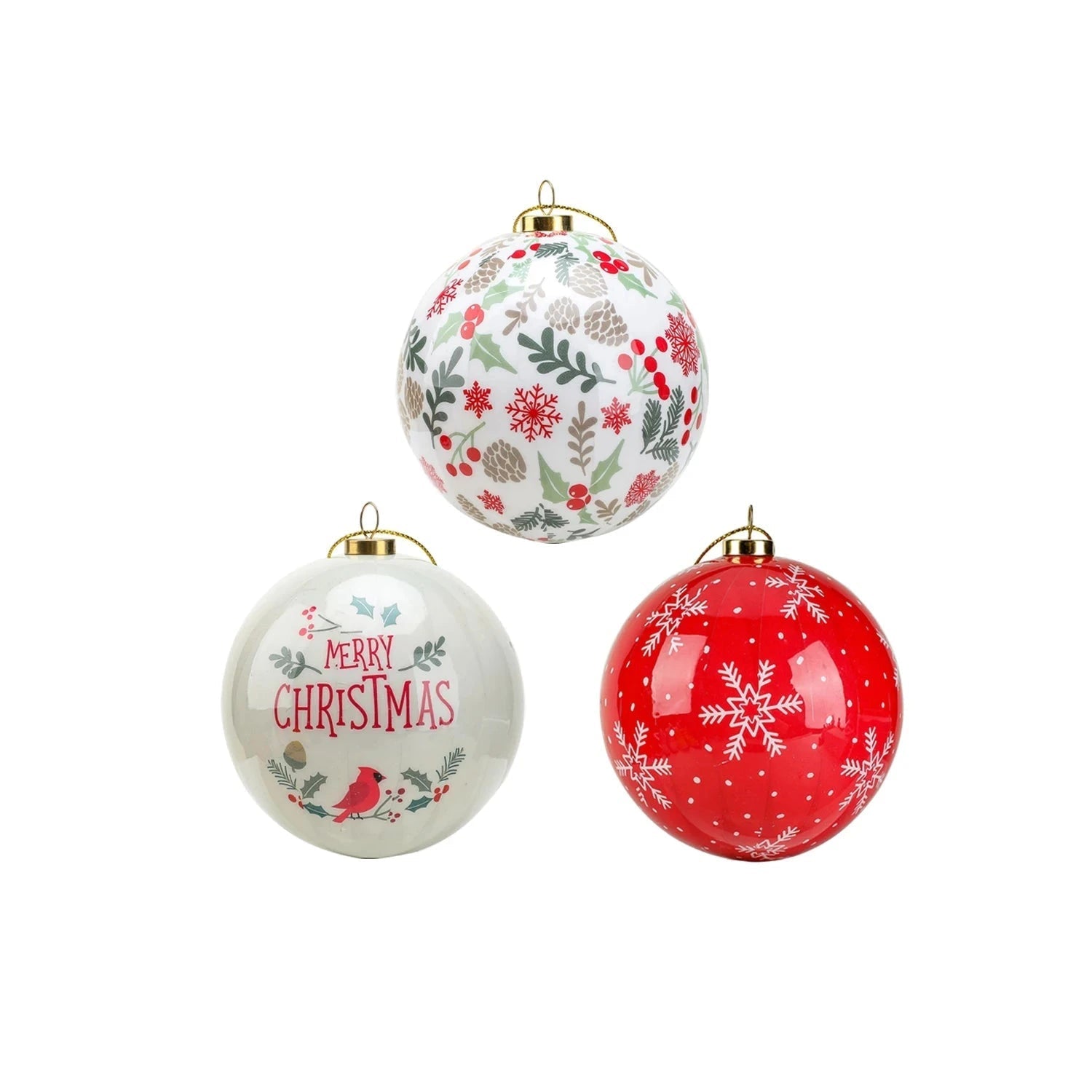 Exquisite Christmas Ornaments | Elegant Foam Baubles Set of 3 13