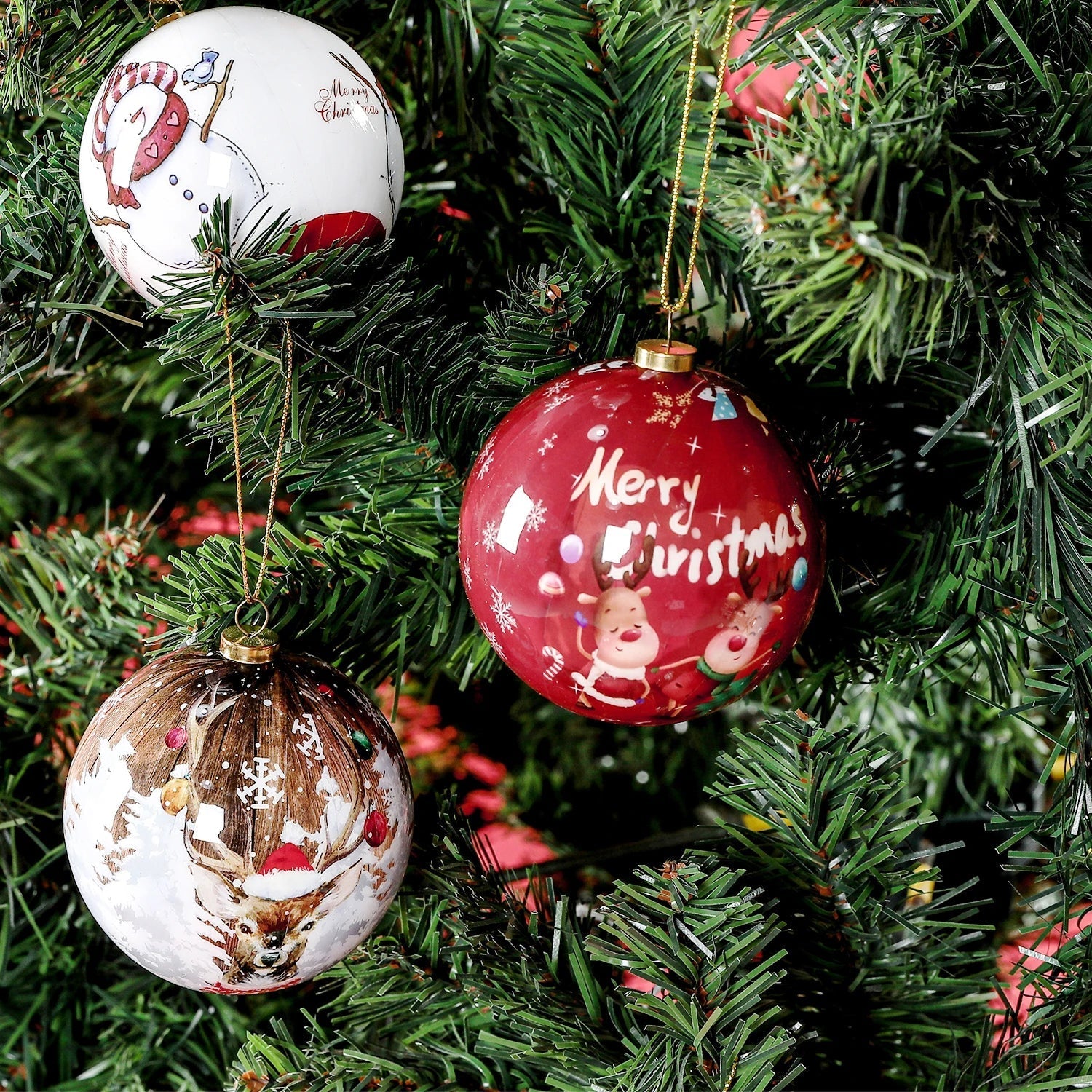Exquisite Christmas Ornaments | Elegant Foam Baubles Set of 3 4