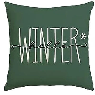 Festive Green Cushion Cover | Merry Christmas Tree Print 45x45 cm 0