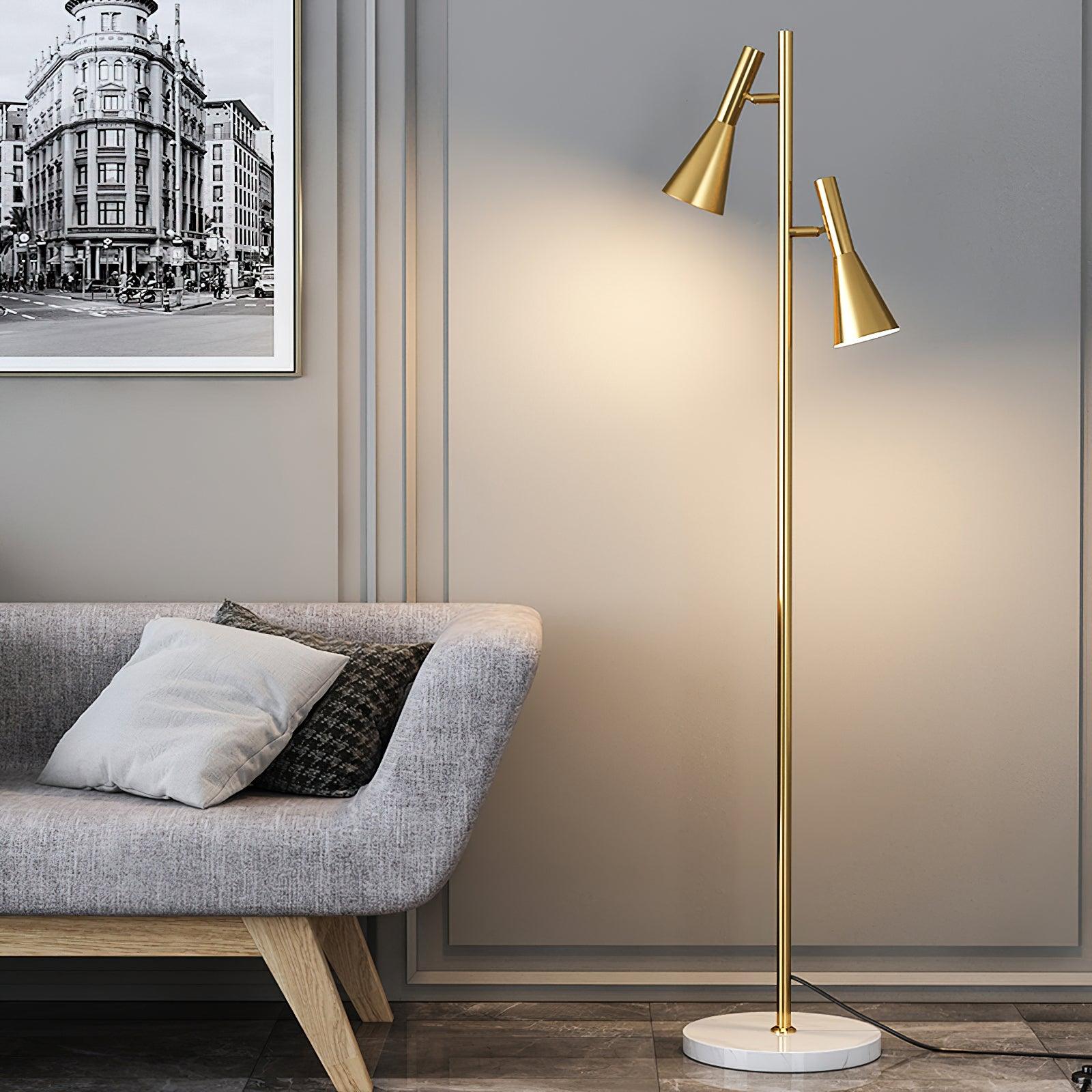 Floor Lamp | Elegant Metal and Marble Design with Swivel Feature 4