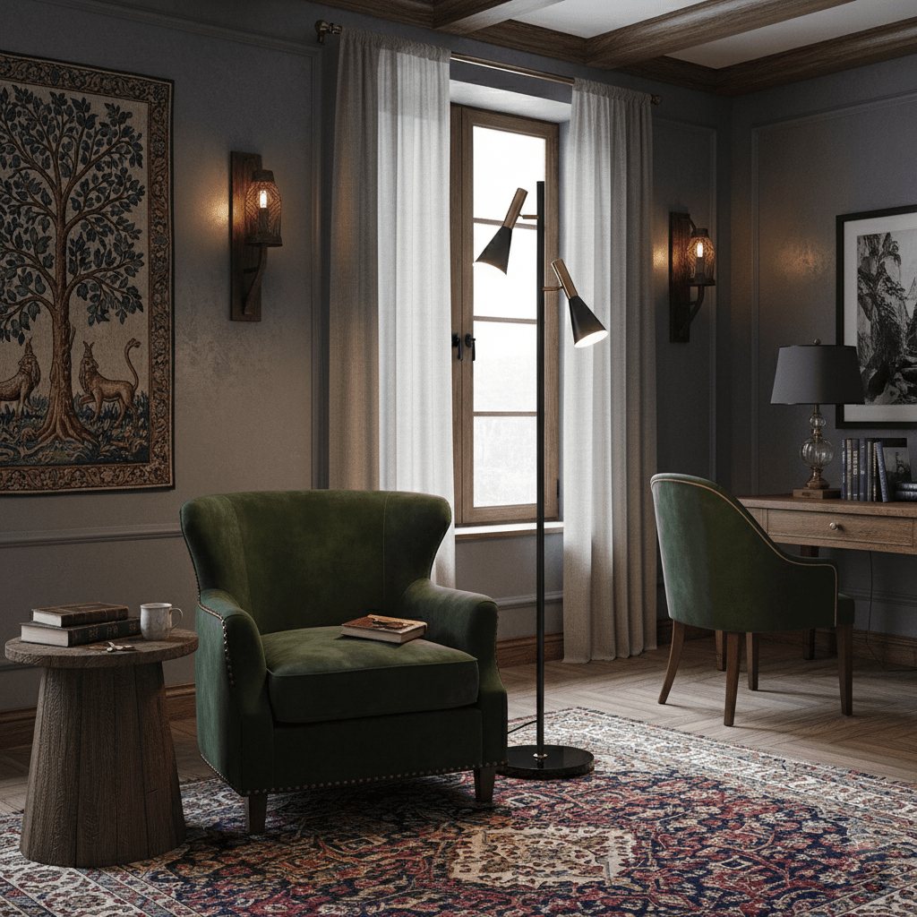 Floor Lamp | Elegant Metal and Marble Design with Swivel Feature 5