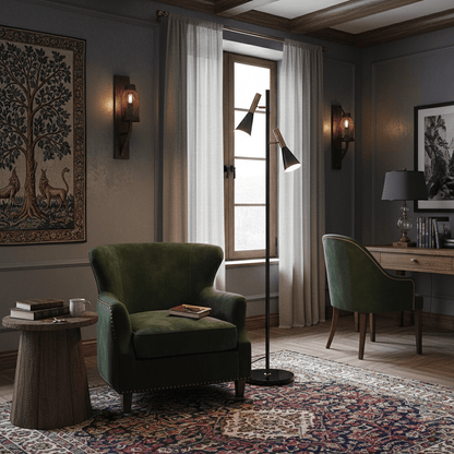 Floor Lamp | Elegant Metal and Marble Design with Swivel Feature 5