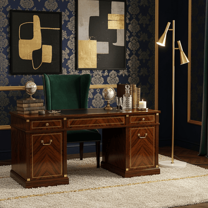Floor Lamp | Elegant Metal and Marble Design with Swivel Feature 7