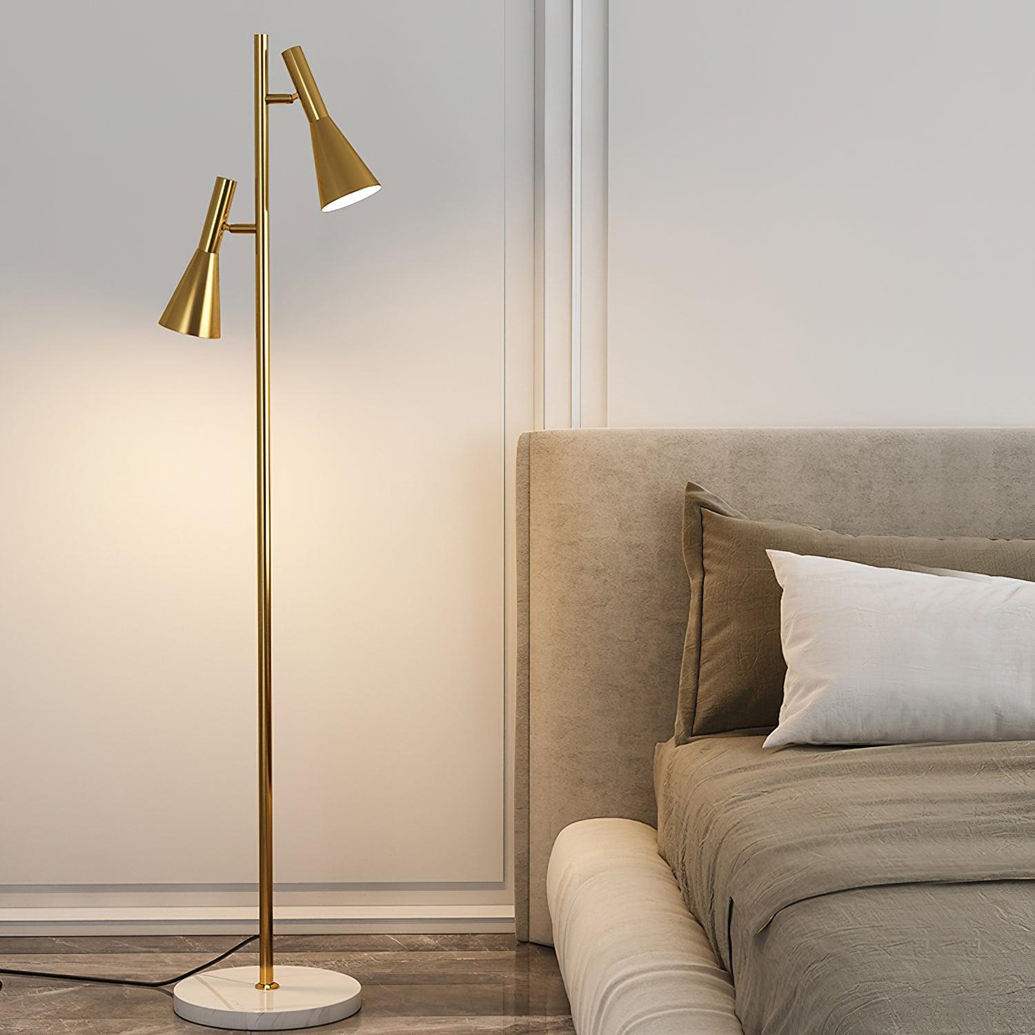 Floor Lamp | Elegant Metal and Marble Design with Swivel Feature 9