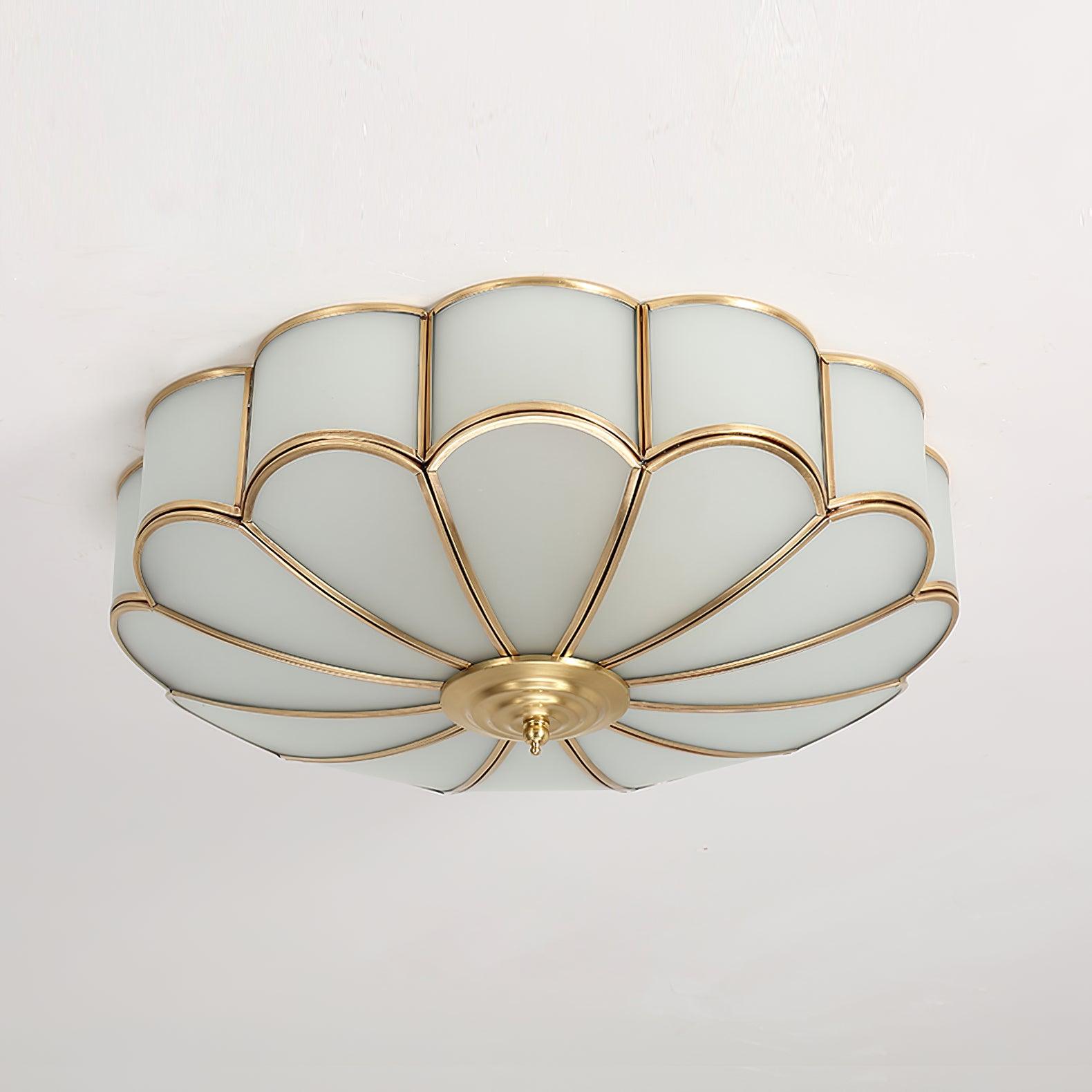 Flush Mount Ceiling Light | Elegant Flower Shape Design with Brass Finish 1