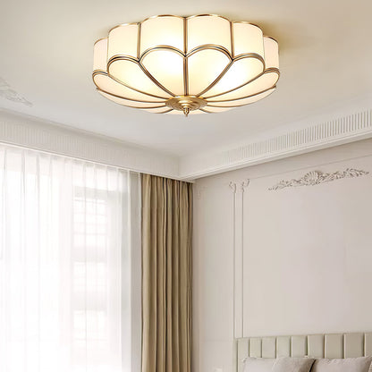 Flush Mount Ceiling Light | Elegant Flower Shape Design with Brass Finish 4