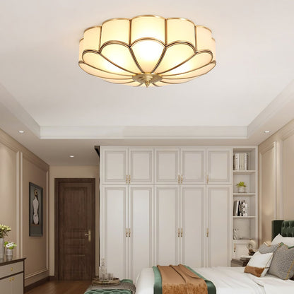 Flush Mount Ceiling Light | Elegant Flower Shape Design with Brass Finish 6