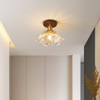 Flush Mount Ceiling Light | Artistic Flower Glass Design for Cozy Ambiance 2