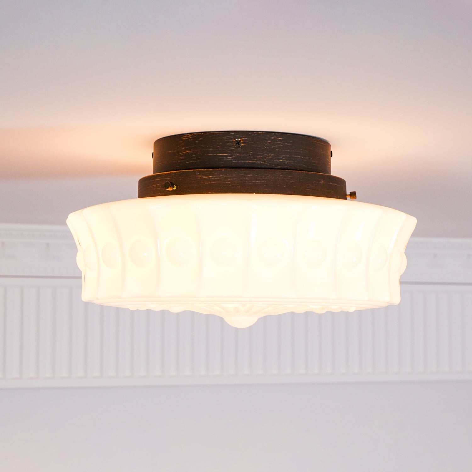 Flush Mount Ceiling Light | Stylish Metal and Glass Design for Indoor Spaces 9