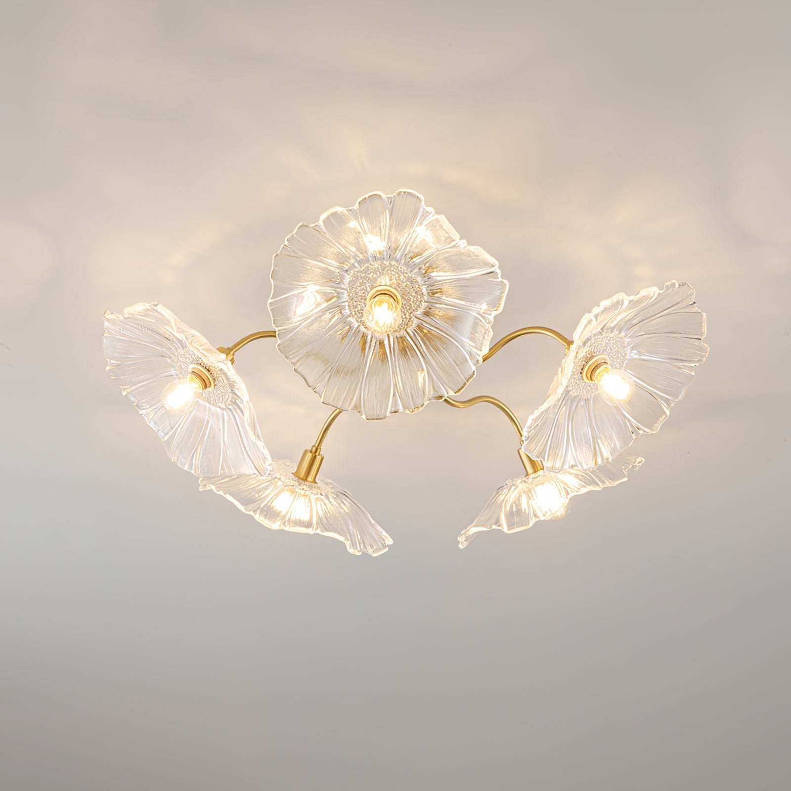 Flush Mount Ceiling Light | Leaf-Shaped Frosted Glass with Soft LED Illumination 13
