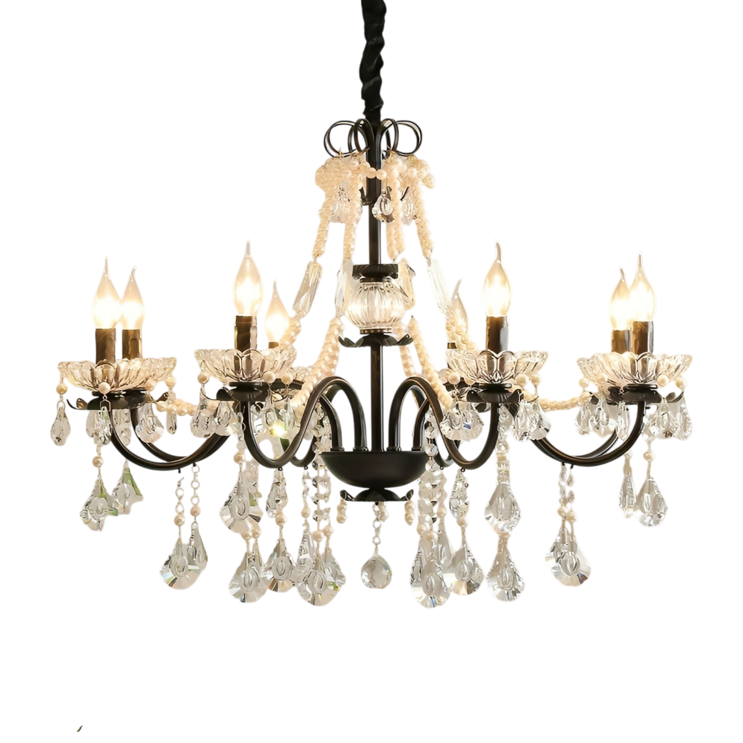 French Chandelier | Black Crystal Elegance for Modern Spaces 0