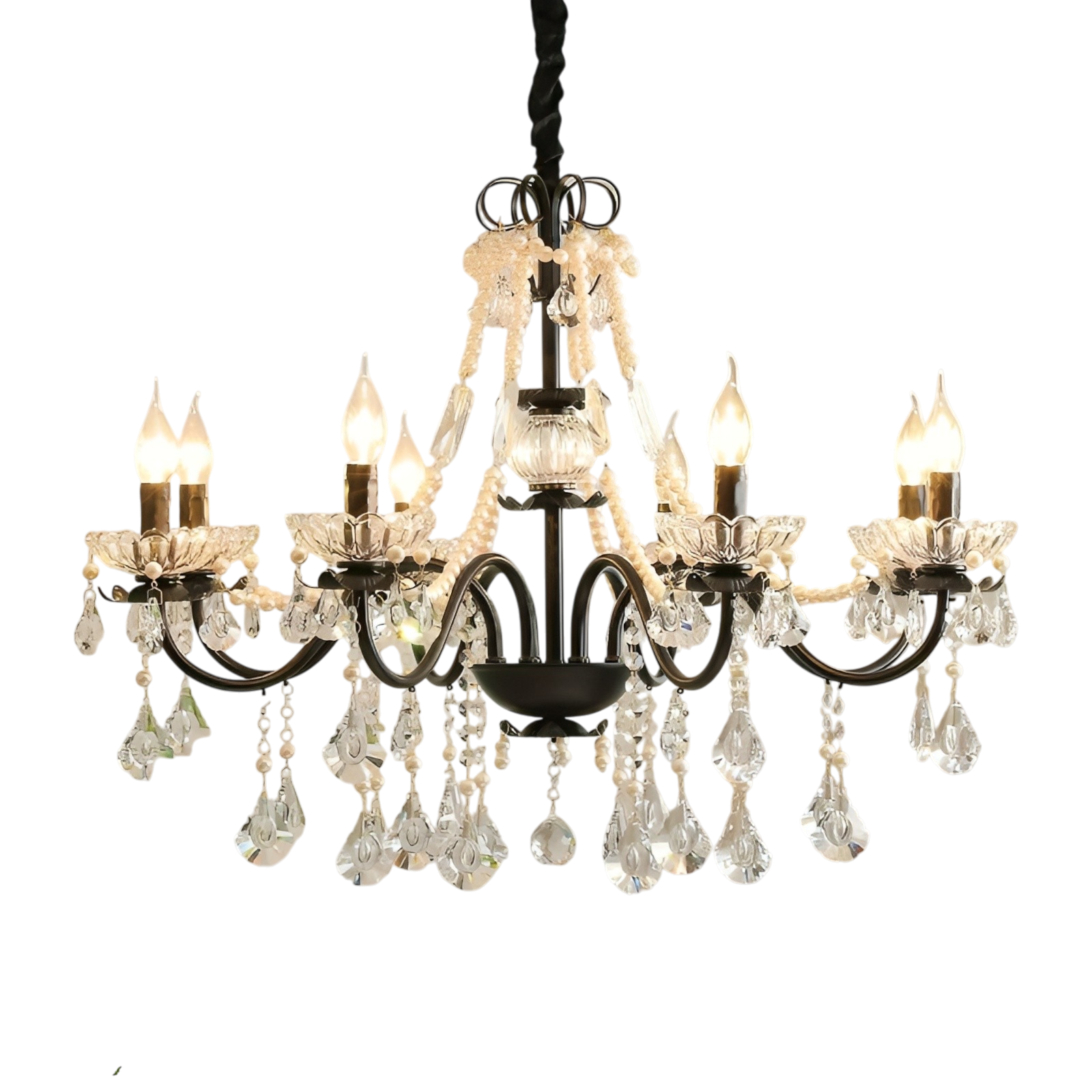 French Chandelier | Black Crystal Elegance for Modern Spaces 0