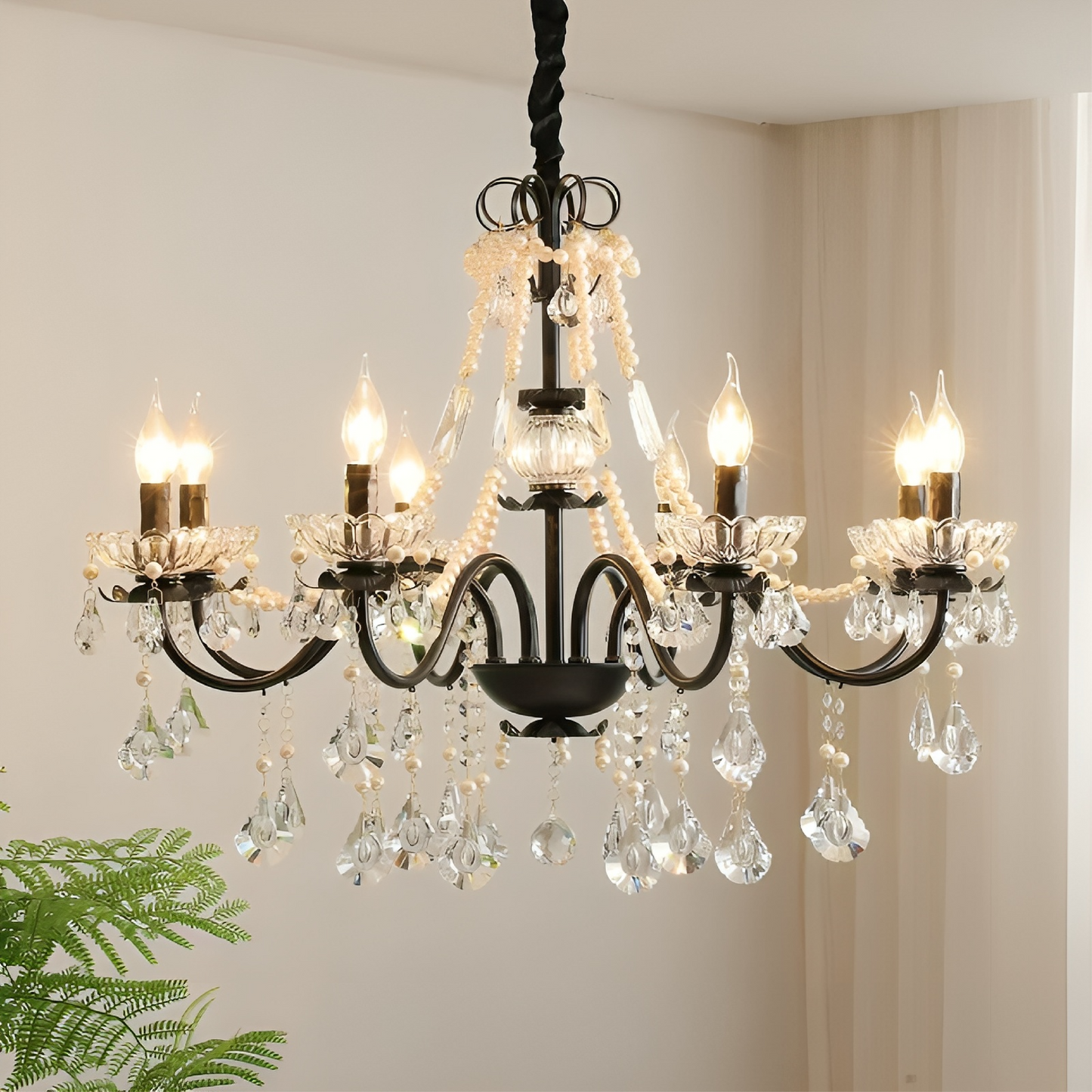 French Chandelier | Black Crystal Elegance for Modern Spaces 1