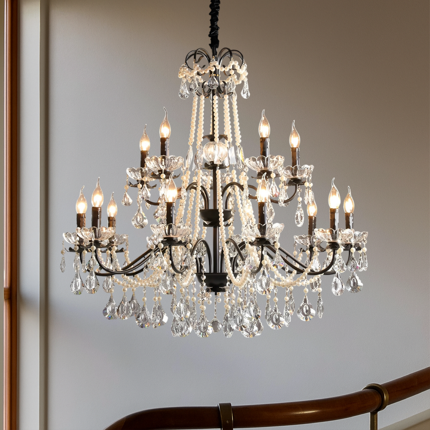 French Chandelier | Black Crystal Elegance for Modern Spaces 4