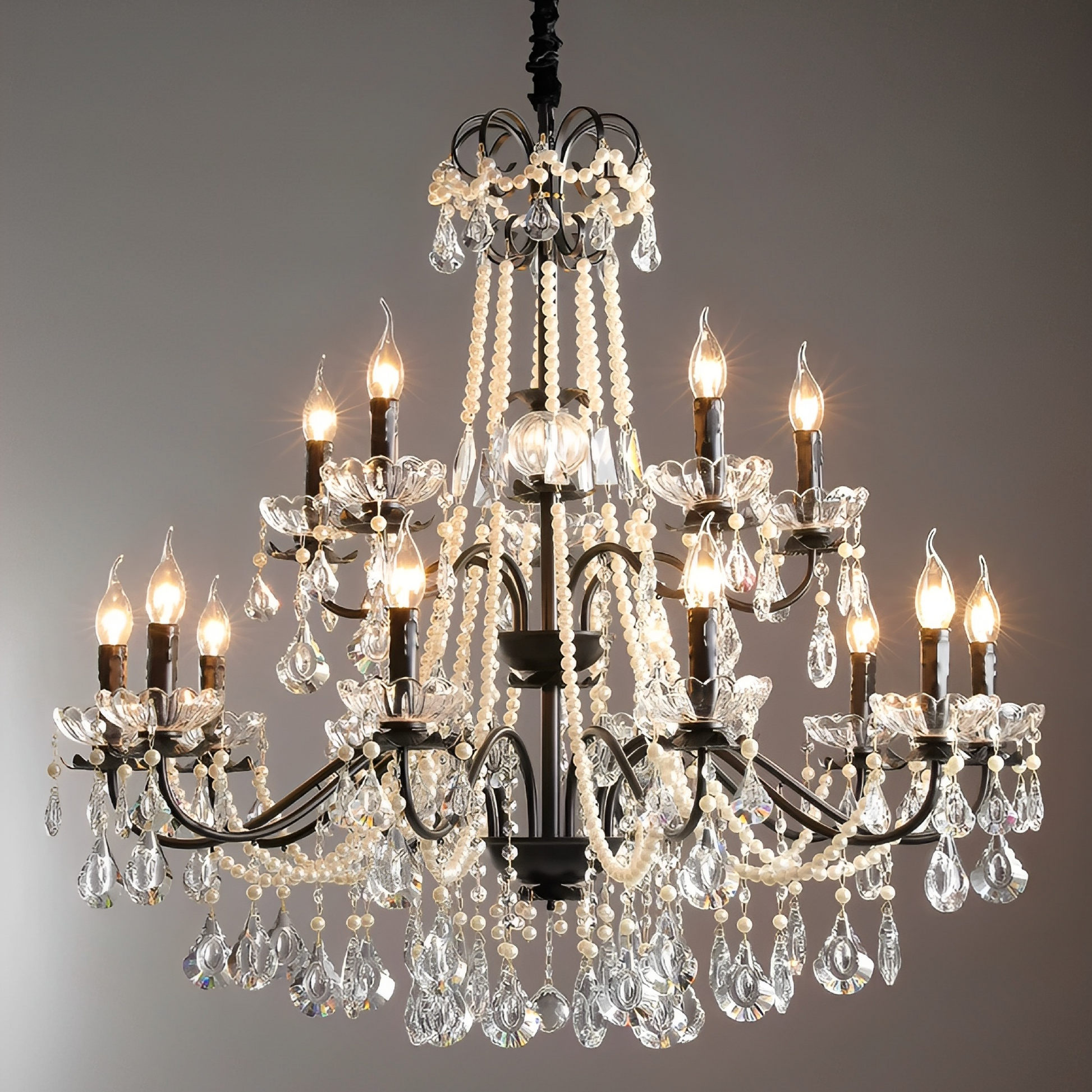 French Chandelier | Black Crystal Elegance for Modern Spaces 5