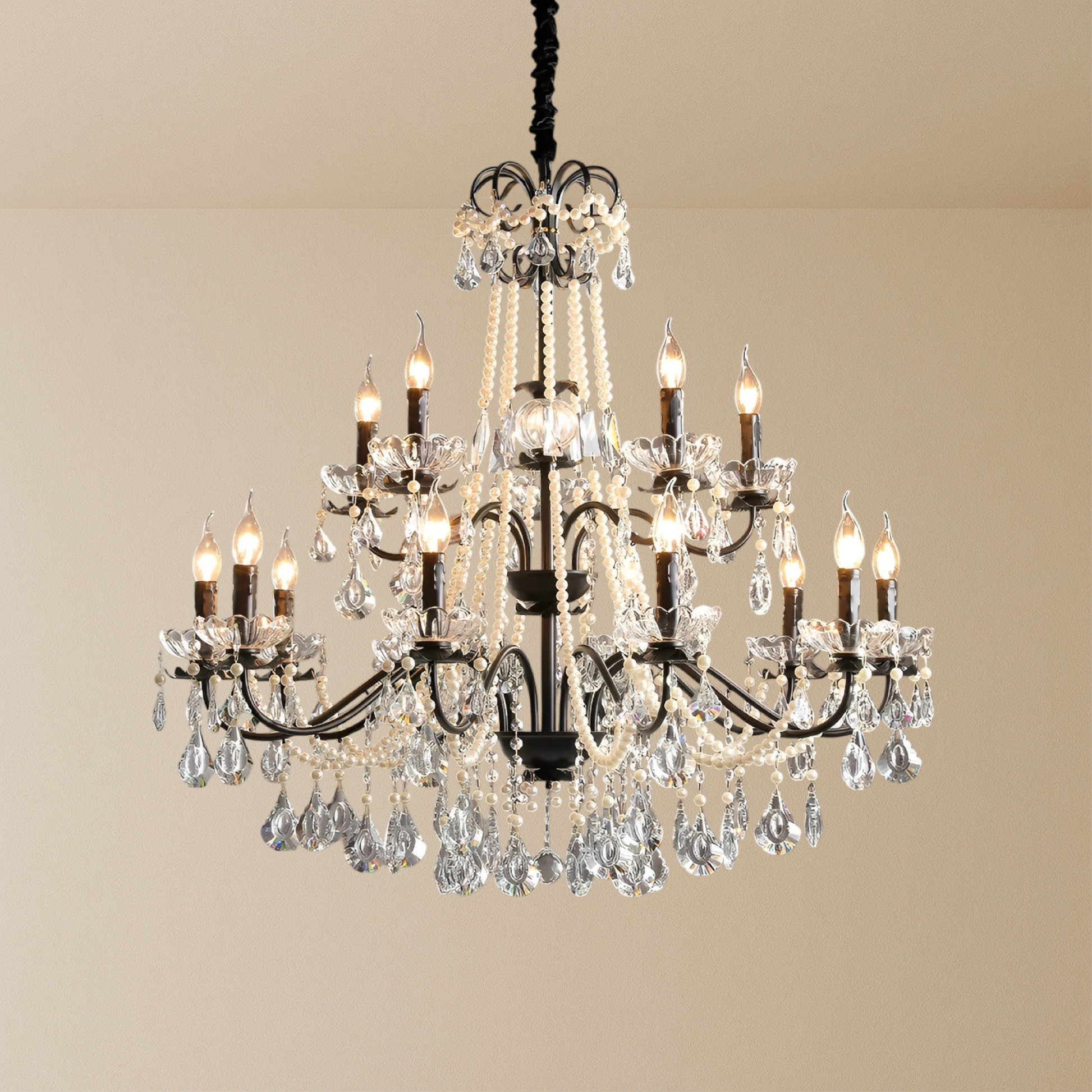 French Chandelier | Black Crystal Elegance for Modern Spaces 6