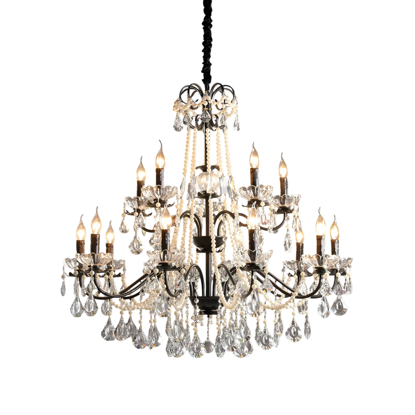 French Chandelier | Black Crystal Elegance for Modern Spaces 7