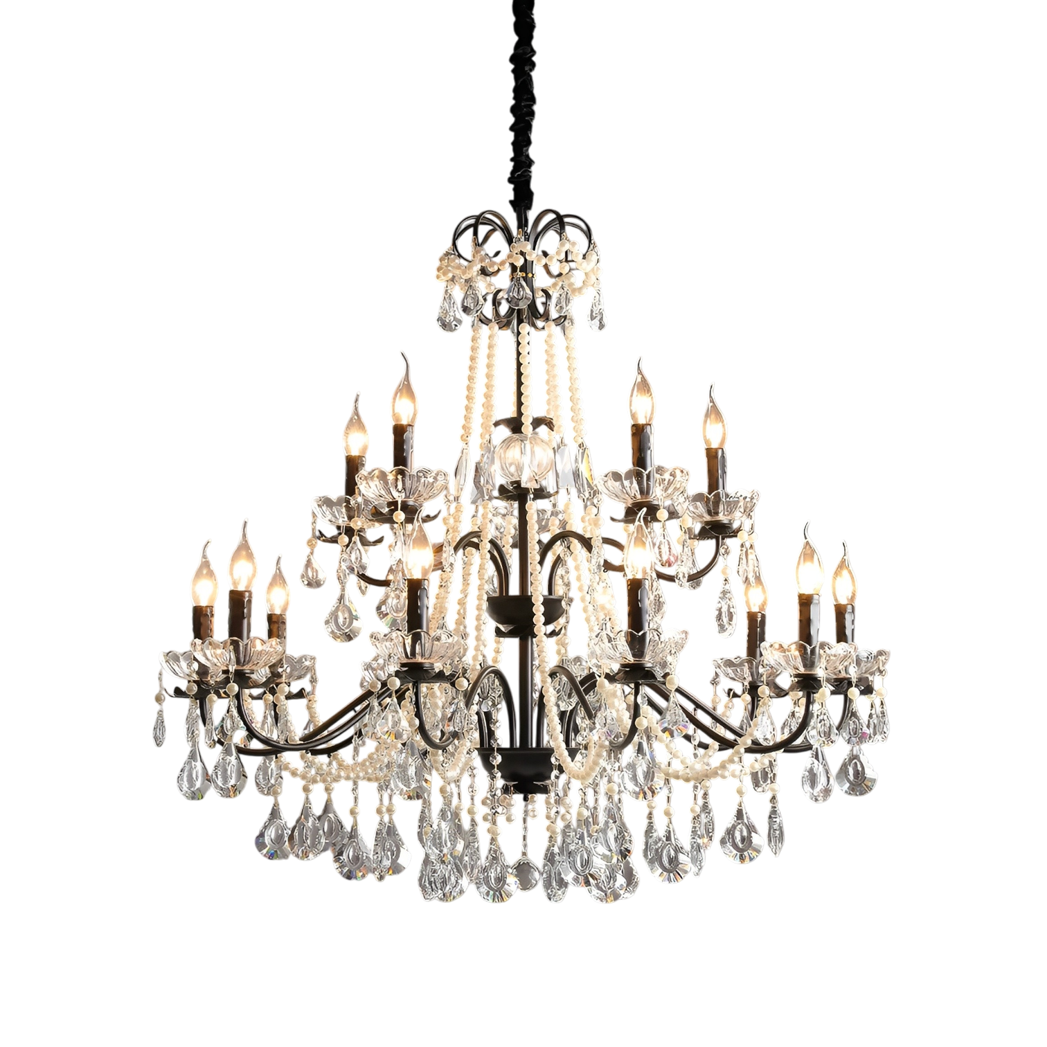 French Chandelier | Black Crystal Elegance for Modern Spaces 7