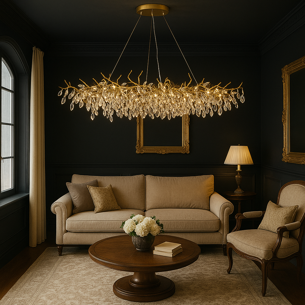 French Style Glass Chandelier | Elegant Design with LED Lighting 3