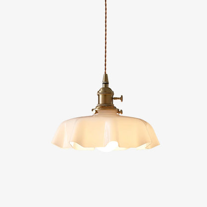 Vintage Pendant Light | Elegant Pleated Ceramic Shade for Kitchen Lighting 2