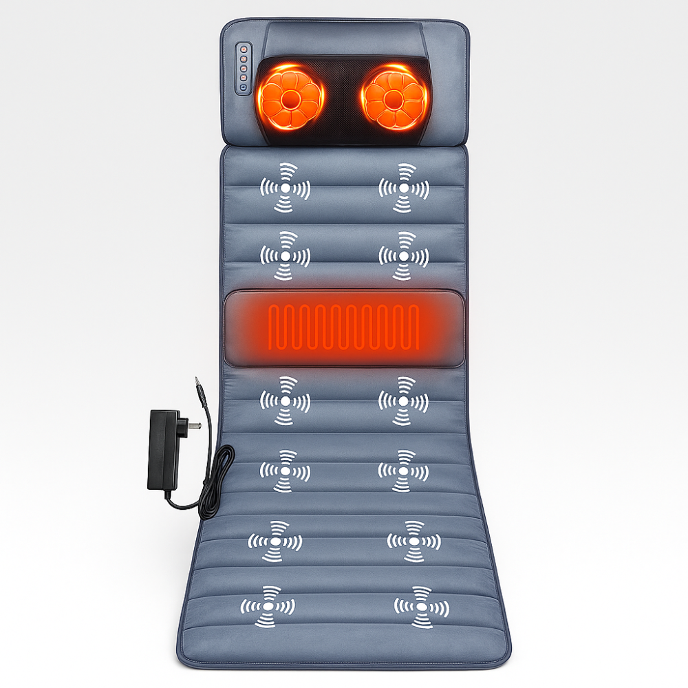 Full Body Massage Mat | Heated Vibration Therapy with Neck Kneading 0
