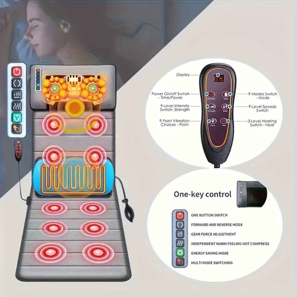 Full Body Massage Mat | Heated Vibration Therapy with Neck Kneading 7