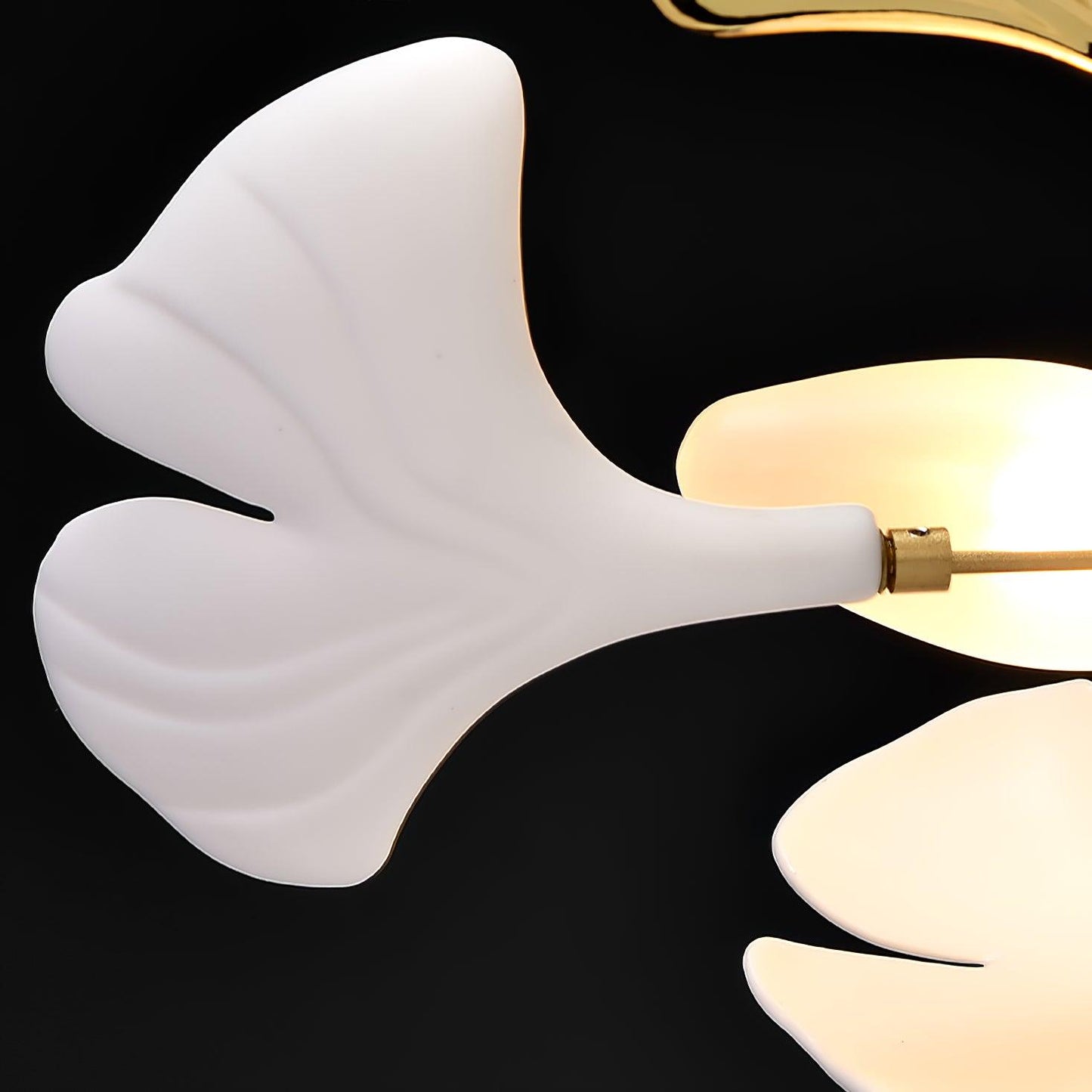 Gingko Style Chandelier | Handmade Porcelain Leaves with LED Lighting 6