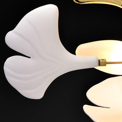 Gingko Style Chandelier | Handmade Porcelain Leaves with LED Lighting 6