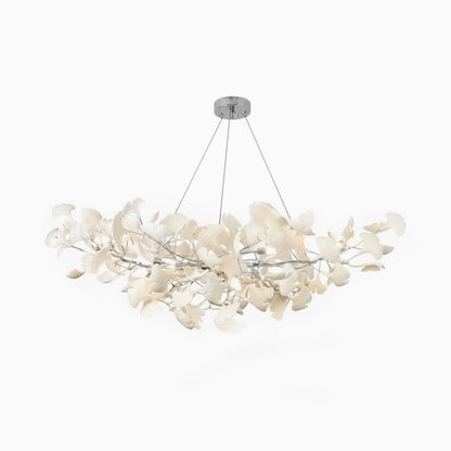 Gingko Style Chandelier | Handmade Porcelain Leaves with LED Lighting 9