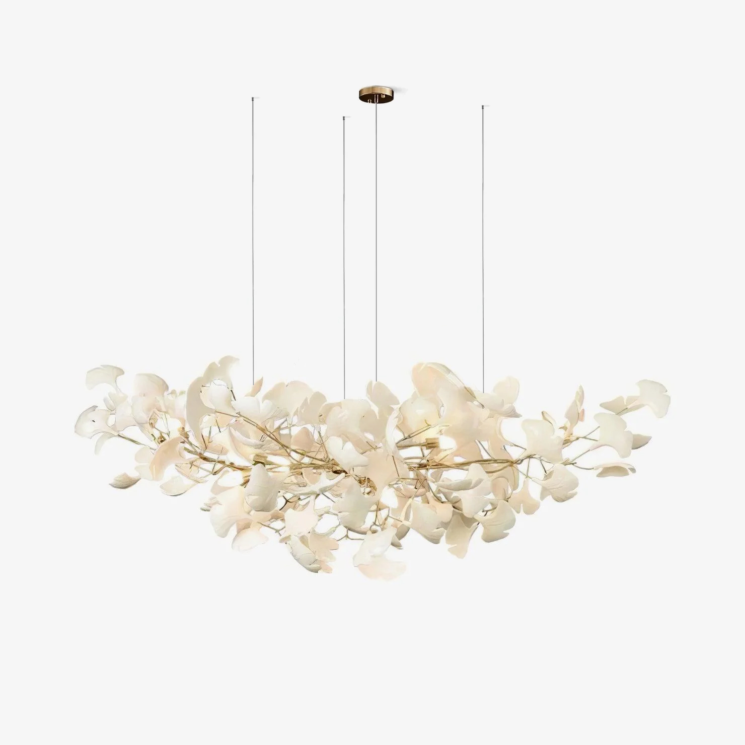 Ginkgo Chandelier | Handcrafted Ceramic Petals for Modern Dining Room 12