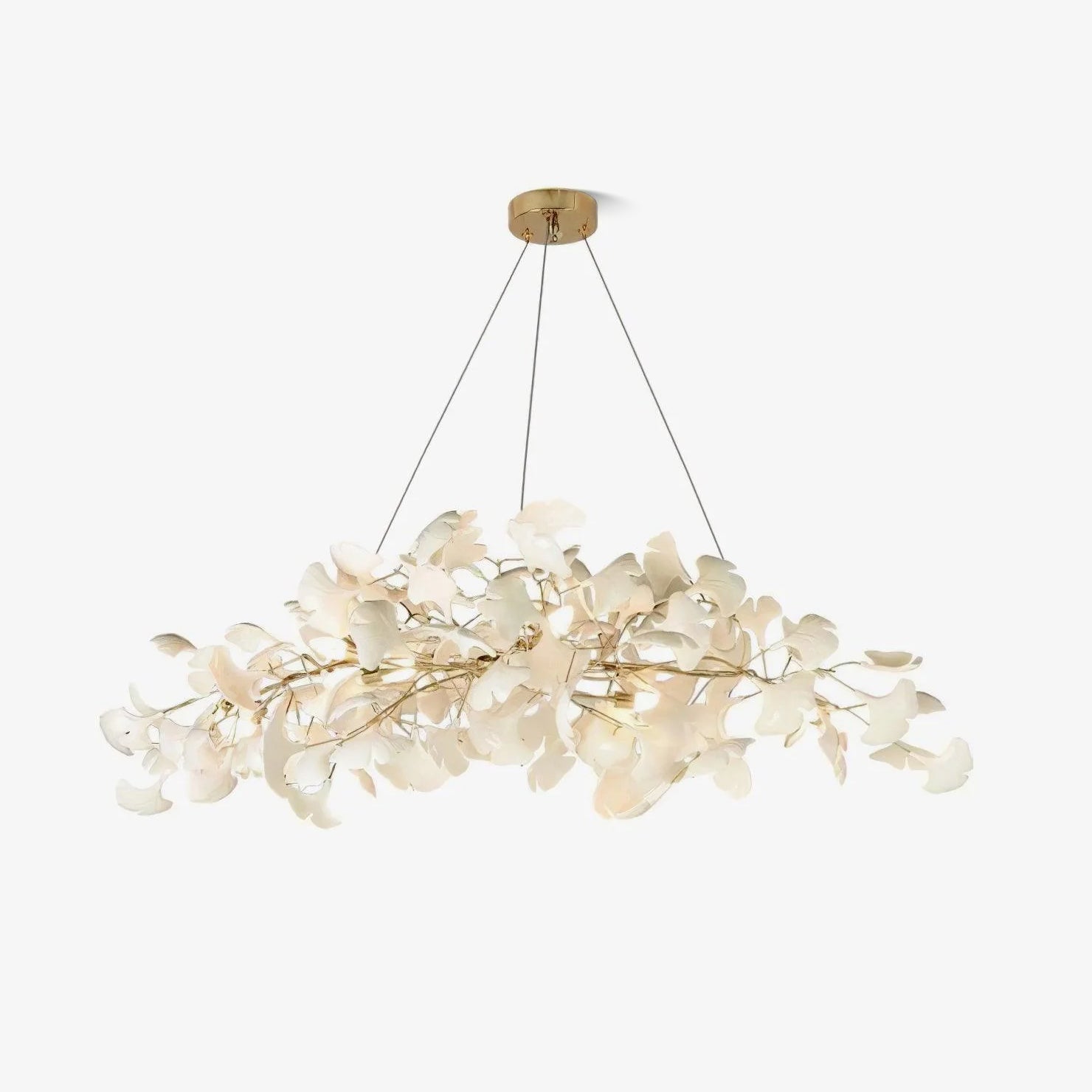 Ginkgo Chandelier | Handcrafted Ceramic Petals for Modern Dining Room Lighting 1