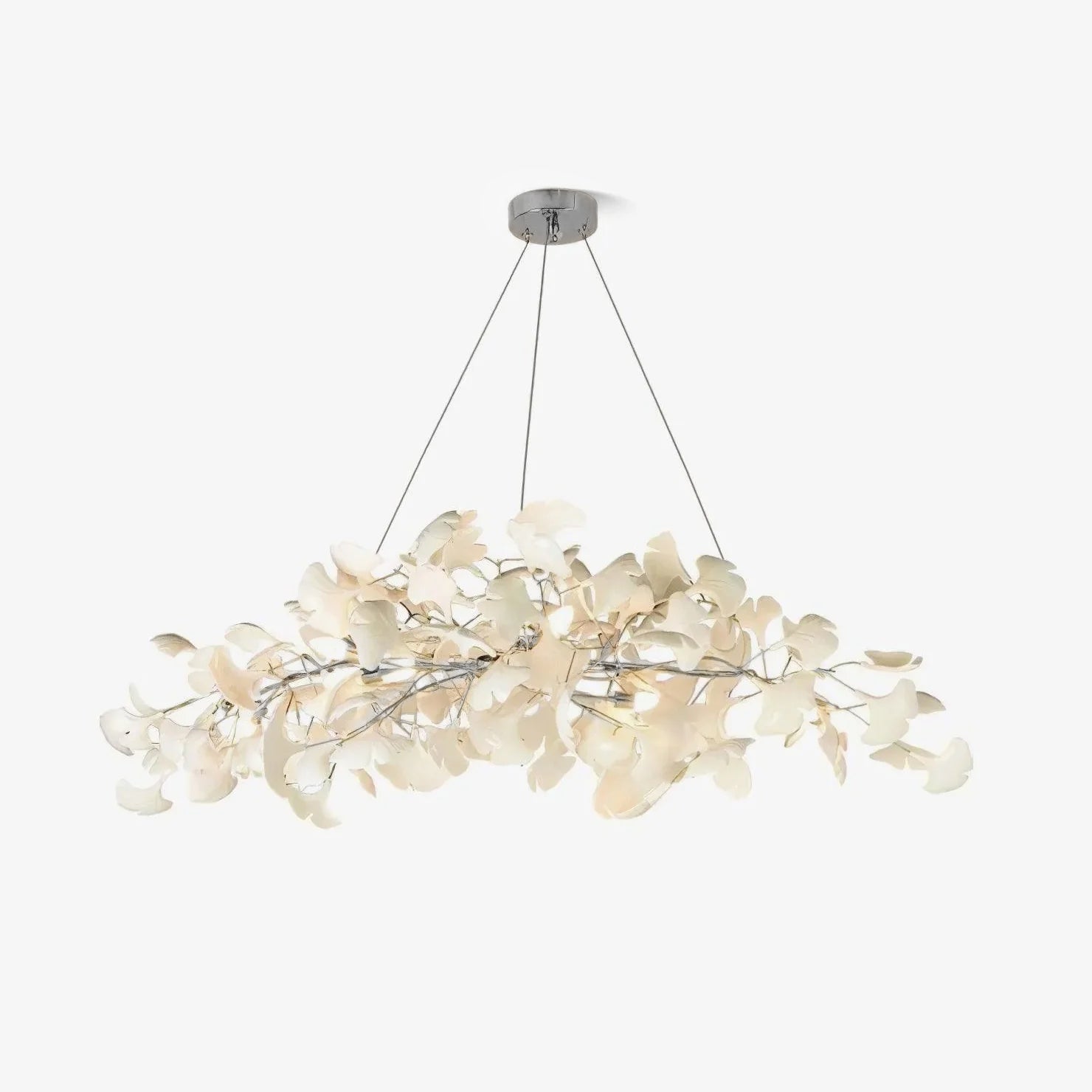 Ginkgo Chandelier | Handcrafted Ceramic Petals for Modern Dining Room Lighting 11