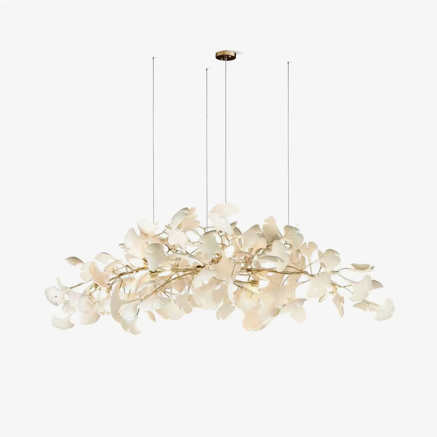 Ginkgo Chandelier | Handcrafted Ceramic Petals for Modern Dining Room Lighting 10