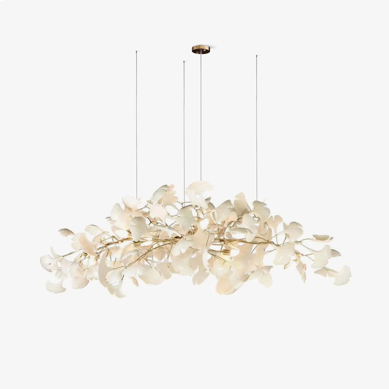 Ginkgo Chandelier | Handcrafted Ceramic Petals for Modern Dining Room Lighting 10