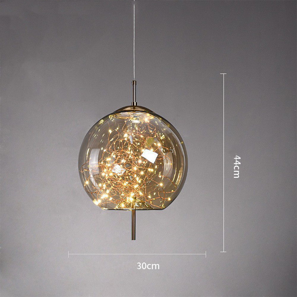 Glass Pendant Light | Modern Adjustable Kitchen Pendant Lighting with LED 6
