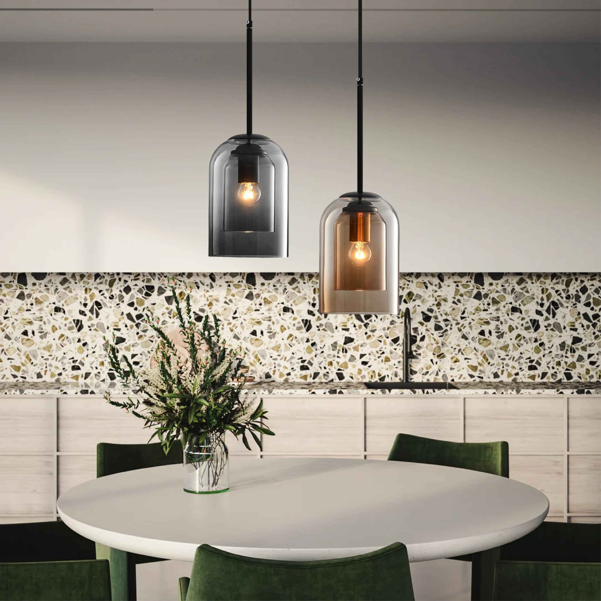 Glass Pendant Light | Modern Scandinavian Design for Kitchen Island 1