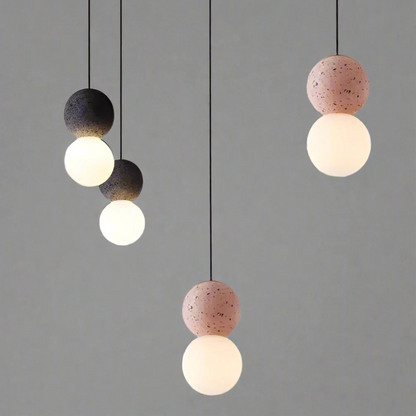 Glass Pendant Light | Unique Volcanic Rock and Opal Glass Design 1