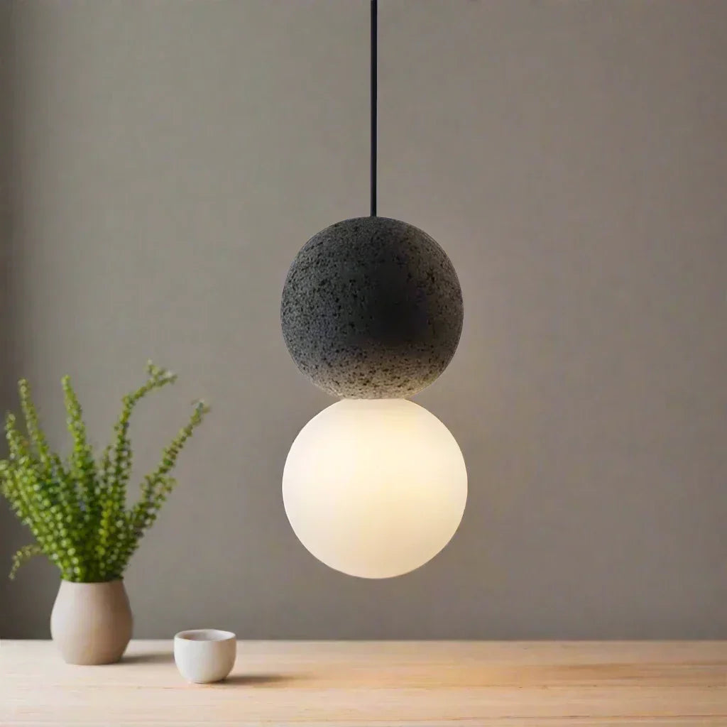 Glass Pendant Light | Unique Volcanic Rock and Opal Glass Design 2