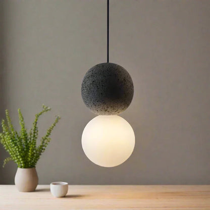 Glass Pendant Light | Unique Volcanic Rock and Opal Glass Design 2