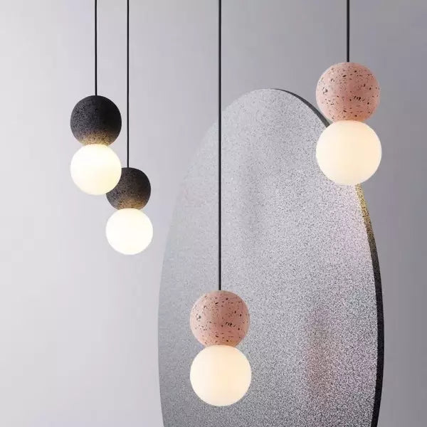 Glass Pendant Light | Unique Volcanic Rock and Opal Glass Design 3