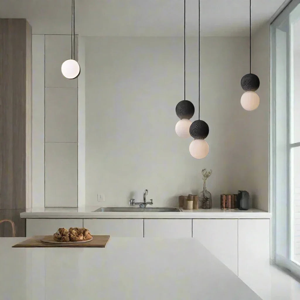 Glass Pendant Light | Unique Volcanic Rock and Opal Glass Design 4