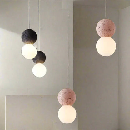 Glass Pendant Light | Unique Volcanic Rock and Opal Glass Design 7