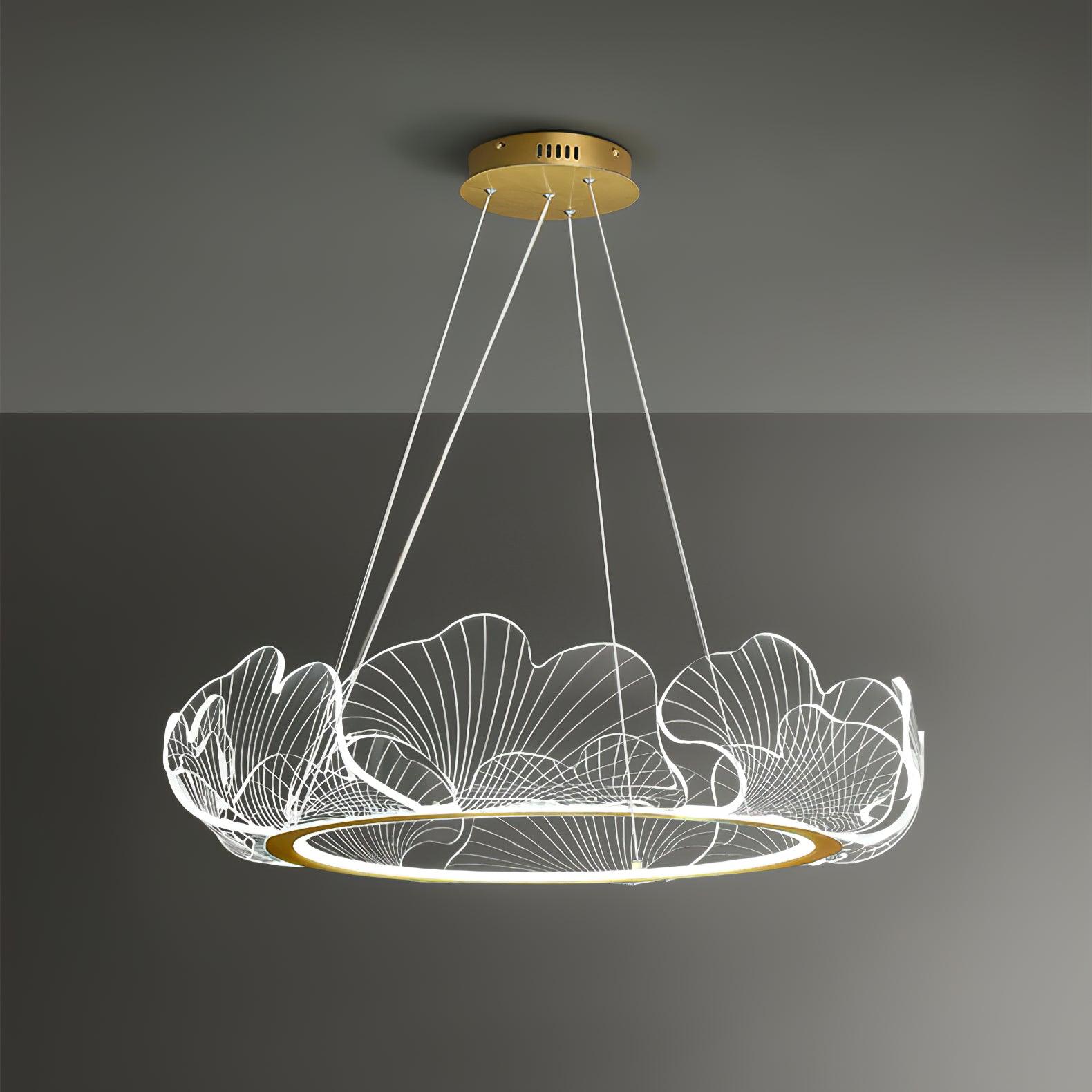 Sea Chandelier | Elegant Leaf Design with Dimmable LED Lighting 12