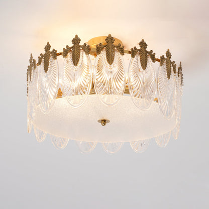 Round Glass Chandelier | Hand-formed Petals with Elegant Gold Finish 5